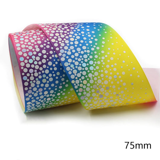 Moño Trenzado Luminoso 75mm con Cinta Arcoíris Brillante - Image 18