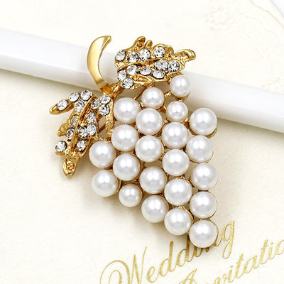 Broche de Perla Uva con Cristales Elegantes - Image 7