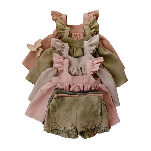 Vestido Princesa Niña Algodón Lino Mangas Volantes - Image 10