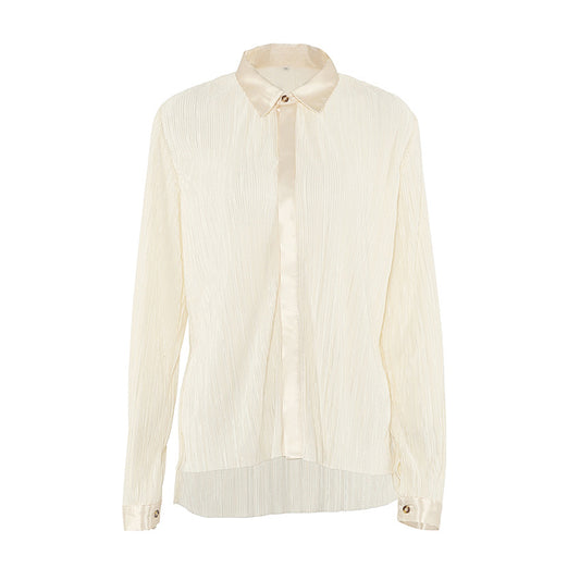 Camisa Plisada con Cuello Solapa y Pantalón Drapeado - Image 2
