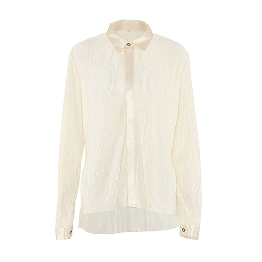 Camisa Plisada con Cuello Solapa y Pantalón Drapeado - Image 2