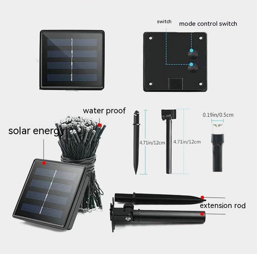 Luces LED Solares 8 Funciones para Exterior Resistentes al Agua - Image 11
