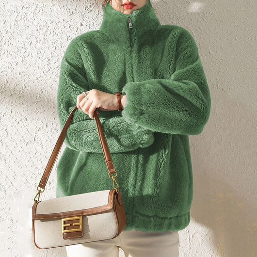 Abrigo Corto de Polar Coral para Mujer - Diseño Holgado y Cómodo - Image 11