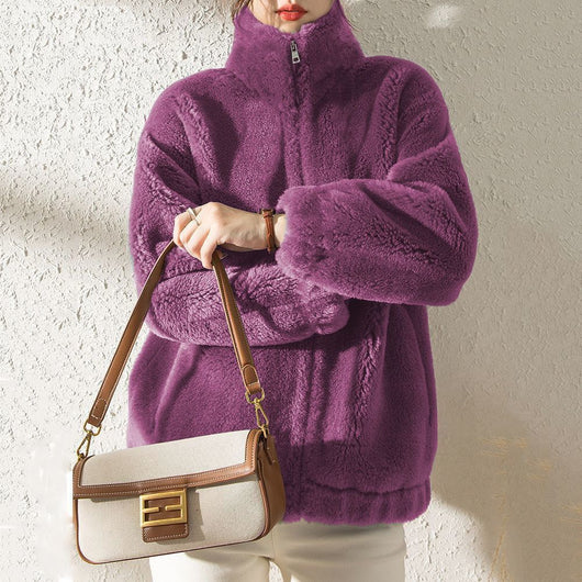 Abrigo Corto de Polar Coral para Mujer - Diseño Holgado y Cómodo - Image 12