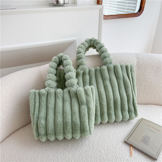 Bolso de Hombro Amplio con Capacidad Grande y Diseño Moderno en Peluche - Image 27