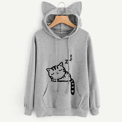 Sudadera Estampada Holgada con Capucha para Mujer - Image 11