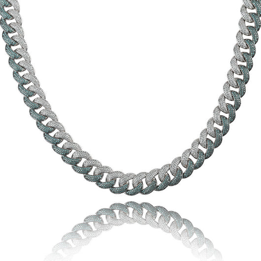Cadena Cubana Eslabonada Verde Esmeralda para Hombre - Talla Grande - Image 8