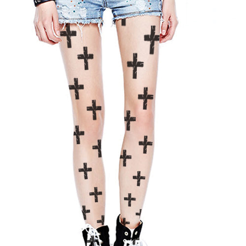 Medias Transparentes 3D con Diseño de Grietas - Efecto Tatuaje Verano - Image 3