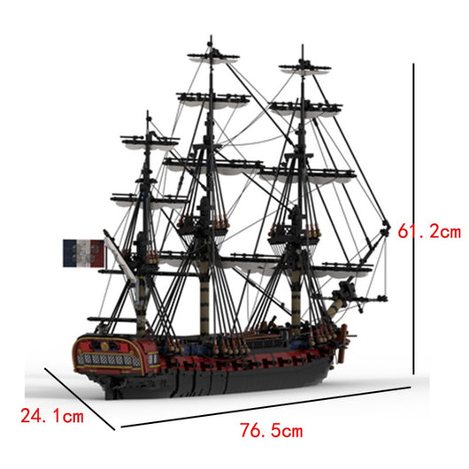 Fragata de Guerra France 28 Puertas - Modelo de Bloques de Construcción Armado - Image 15