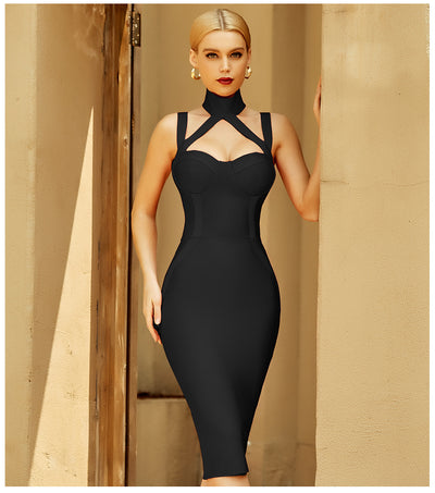 Vestido de Fiesta Elegante con Tirantes Rojos - Diseño Sofisticado y Sensual - Image 12