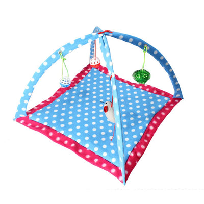 Casa de Juegos para Gatos Plegable con Hamaca y Juguetes Incluidos - Image 5
