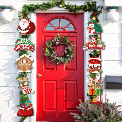 Set of 10 Christmas themed decorative cutouts including Santa, snowman, gingerbread house, reindeer, and gifts. - Image 11