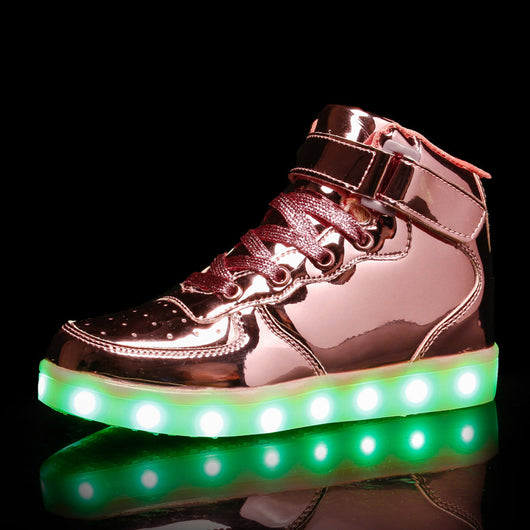 Zapatillas Deportivas Altas con Velcro Luminoso Recargables para Niños - Image 10