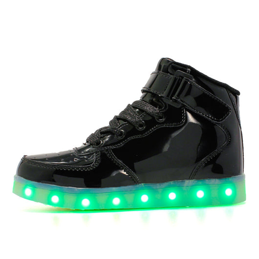 Zapatillas Deportivas Altas con Velcro Luminoso Recargables para Niños - Image 18
