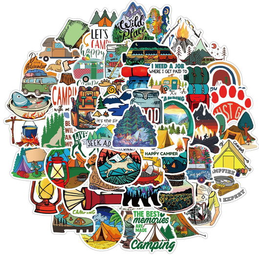 A large collection of cute cartoon animal stickers, including a monkey, pig, shark, penguin, elephant, and more, arranged in a circle. - Image 23