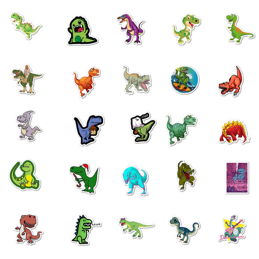 A large collection of cute cartoon animal stickers, including a monkey, pig, shark, penguin, elephant, and more, arranged in a circle. - Image 32