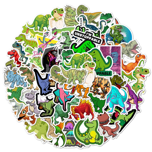 A large collection of cute cartoon animal stickers, including a monkey, pig, shark, penguin, elephant, and more, arranged in a circle. - Image 35