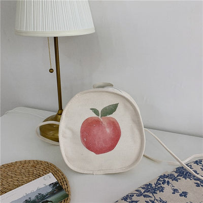 Bolsa de Lona Pequeña con Flores Estilo Japonés para Mujer - Image 2