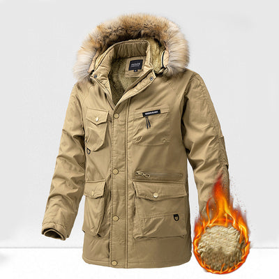 Parka de Invierno para Hombre Acolchada con Capucha y Cuello de Piel - Image 11
