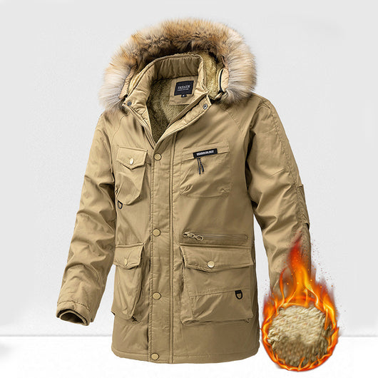 Parka de Invierno para Hombre Acolchada con Capucha y Cuello de Piel - Image 11