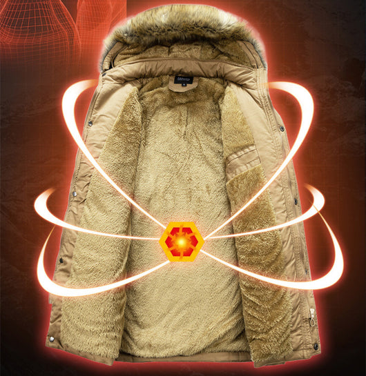 Parka de Invierno para Hombre Acolchada con Capucha y Cuello de Piel - Image 12
