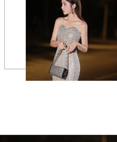 Vestido de Fiesta Cola de Pez en Plata - Image 17