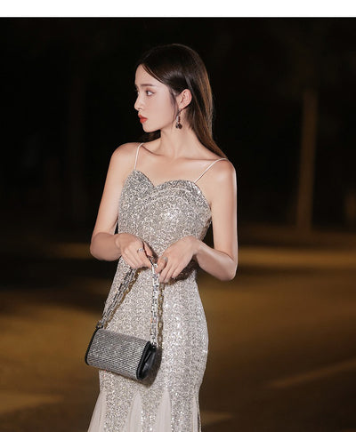 Vestido de Fiesta Cola de Pez en Plata - Image 20