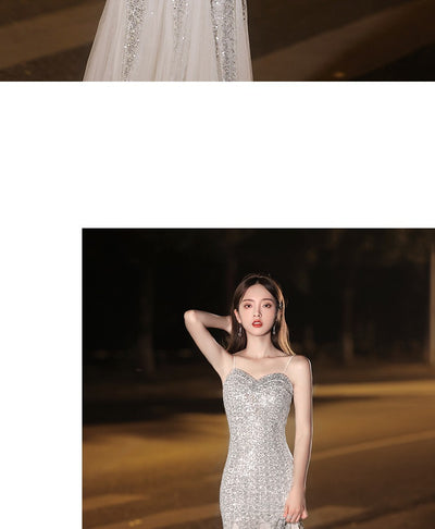 Vestido de Fiesta Cola de Pez en Plata - Image 21