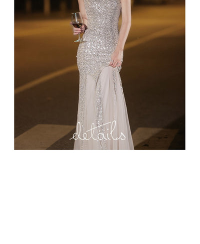 Vestido de Fiesta Cola de Pez en Plata - Image 24