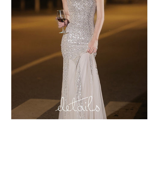 Vestido de Fiesta Cola de Pez en Plata - Image 24