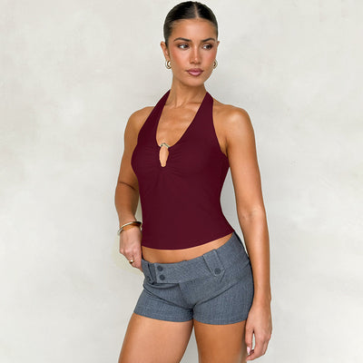 Top Crop Halter Escotado Ajustado Sexy - Image 19