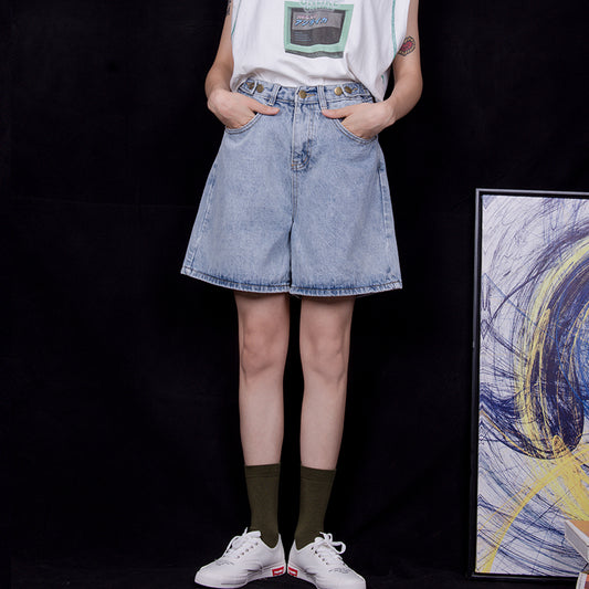 Shorts de Mezclilla Holgados Cintura Alta para Mujer - Estilo Chic Verano