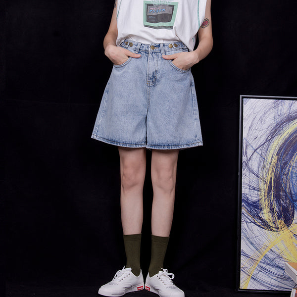 Shorts de Mezclilla Holgados Cintura Alta para Mujer - Estilo Chic Verano