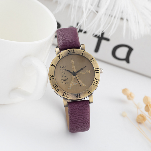 Reloj de Cuero Versátil con Números Romanos para Estudiantes - Image 3