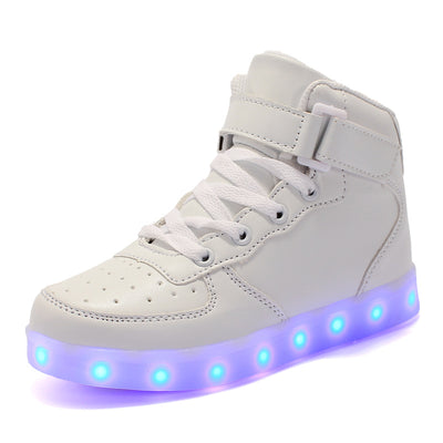 Zapatillas Deportivas Altas con Velcro Luminoso Recargables para Niños - Image 26