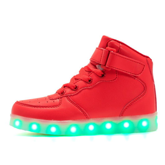 Zapatillas Deportivas Altas con Velcro Luminoso Recargables para Niños - Image 27
