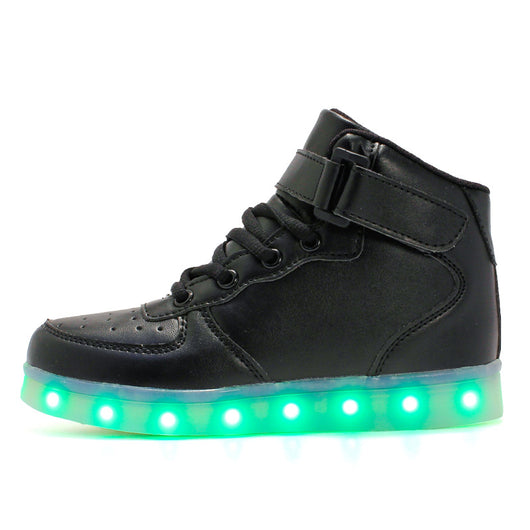 Zapatillas Deportivas Altas con Velcro Luminoso Recargables para Niños - Image 28