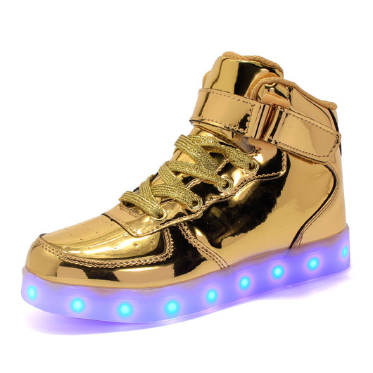 Zapatillas Deportivas Altas con Velcro Luminoso Recargables para Niños - Image 30
