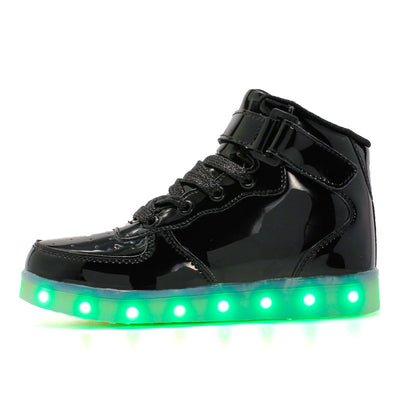 Zapatillas Deportivas Altas con Velcro Luminoso Recargables para Niños - Image 31