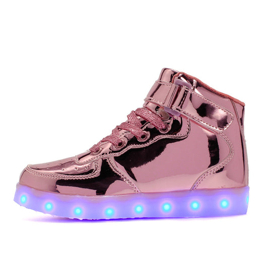 Zapatillas Deportivas Altas con Velcro Luminoso Recargables para Niños - Image 32