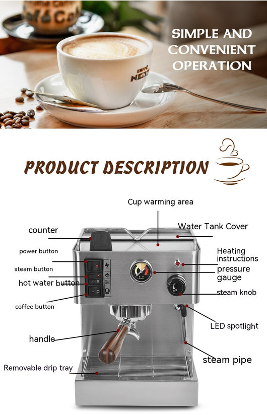 Cafetera Semiautomática Concentrada de Espresso Italiano - Image 9