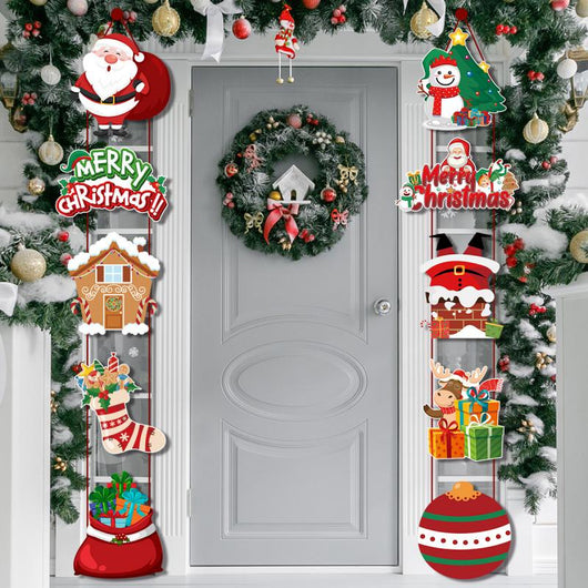 Set of 10 Christmas themed decorative cutouts including Santa, snowman, gingerbread house, reindeer, and gifts. - Image 13