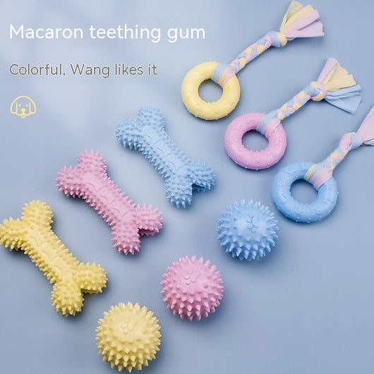 Three colorful fish skeleton dog toys in blue, green, and pink, measuring 13cm long and 5cm wide. - Image 9