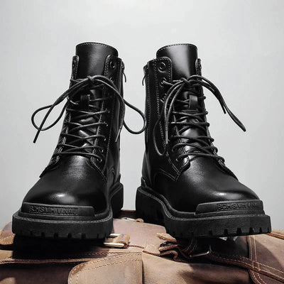 Botas de Trabajo Retro Plataforma Alta en Cuero - Estilo Británico Ciclista - Image 22