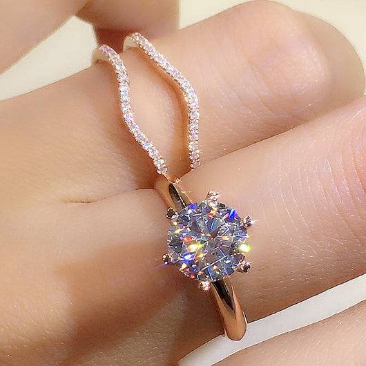 Anillo Doble en Oro 18K con Mosonita para Mujer - Juego de Pareja - Image 12