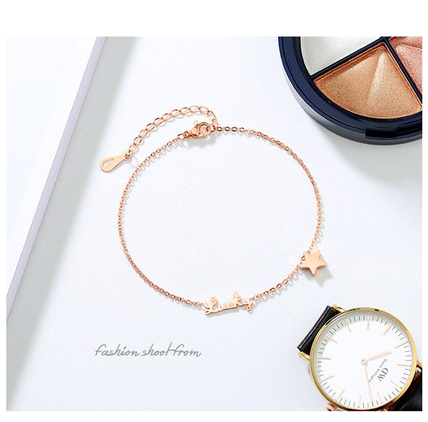 Pulsera Tobillera Acero Titanio 316L Estrella de la Suerte Oro Rosa - Joya Resistente para Mujer - Image 7