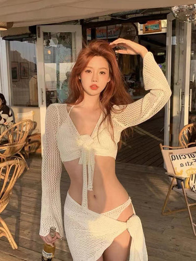 Traje de Baño Manga Larga Realce Push Up Estilo Sensual - Image 11