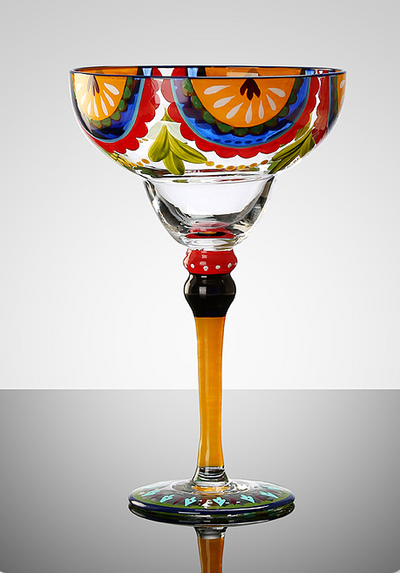 Copa Margarita de Cristal Pintada a Mano - Diseño Triangular Artístico - Image 39