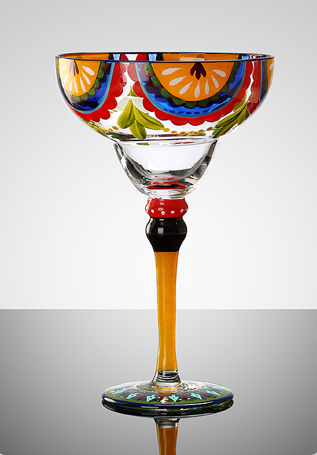 Copa Margarita de Cristal Pintada a Mano - Diseño Triangular Artístico - Image 39