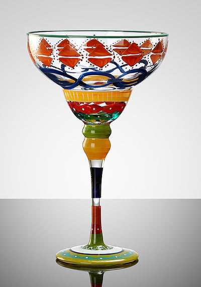 Copa Margarita de Cristal Pintada a Mano - Diseño Triangular Artístico - Image 40